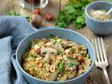 Risotto express {orge, champignons & noisettes} #vegan