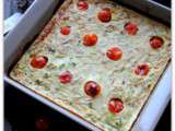 Clafoutis au thon, courgettes et tomates cerises