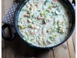 One pot pasta aux crevettes et aux courgettes