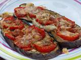 Tartines d’aubergine à la tomate gratinées au chèvre