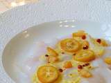 Carpaccio de saint jacques à la vinaigrette de kumquats