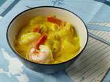 Curry de crevettes, mangue et banane plantain