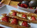 Eclairs rhubarbe, fruit de la passion, fraises ou les éclairs Céleste de Pierre Hermé