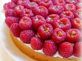 Tarte framboises/caramel au beurre salé et crème de mascarpone