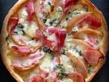 Tarte toute simple au roquefort, jambon et poire