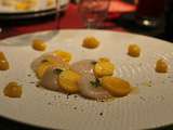 Carpaccio de st jacques et mangue