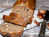 Cake à la farine de châtaignes et noisettes caramélisées