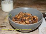 Granola amandes, noix de pécan et chocolat noir