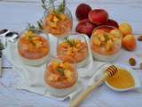 Pannacotta pêches, abricots et romarin