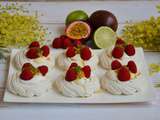 Pavlovas framboises, passion et citron vert