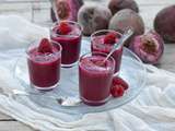 Soupe de pêches de vigne et framboises