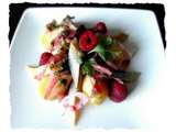 Salade de hareng pomme de terre, vinaigrette coriandre framboise