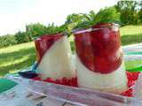 Panna cotta, tartare et coulis de fraises