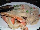 Fruits de mer et poisson express, sauce au vin blanc