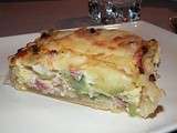 Quiche au jambon, poireaux (utiliser les restes de raclettes)