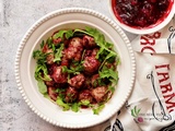 Boulettes de veau cuites au four à la sauce aux canneberges