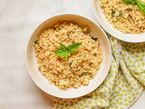 Orzo au chou-fleur rôti, haricot blanc et basilic sans lactose