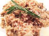 Risotto aux champignons sauvages déshydratés et aux noix de Grenoble