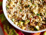 Salade de coucous israéliens au chou-fleur rôti et aux pois chiches