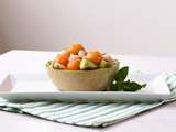 Salade de crevettes nordiques et de cantaloup