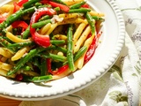 Salade de haricots, vinaigrette au miel et à la moutarde à l’ancienne