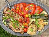 Steak de filet de porc au balsamique avec légumes grillés