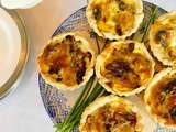 Tartelettes aux morilles séchées, aux pleurotes et aux noisettes