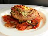 Tournedos de poulet farcis aux artichauts, cheddar et basilic