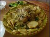 Chou Fleur et poulet en sauce blanche