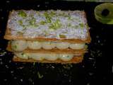 Mille-feuille de citron vert à la noix de coco et fève tonka