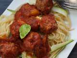 Boulettes de Boeuf a la Provençale et Tagliatelles de Courgettes