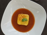 Flans de Chou Fleur sur Coulis de Tomate