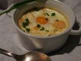 Oeufs Cocotte aux Crevettes et Au Parmesan