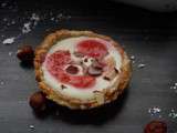 Tartelette Au Fromage Blanc Coulis de Framboises