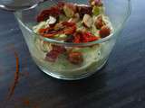 Verrine Crème d'Avocat Tomates Séchées Noisettes