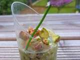 Verrine kiwi roquefort et Ses Pistaches