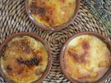 Crème brûlée aux pêches caramélisées