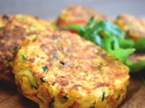 Galettes pommes de terre & courgettes au parmesan coloré