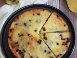 Gâteau fondant et léger aux pommes, bananes et pépites de chocolat