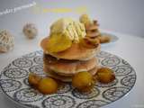 Pancakes gourmands et ses mirabelles poêlées