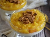 Panna cotta à la vanille et sa compotée caramélisée ananas mangue