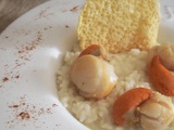 Risotto crémeux aux noix de Saint Jacques et sa tuile de parmesan