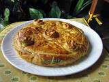 Galette feuilletée maison et sa crème de calissons aux pêches