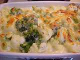 Gratin de brocoli et de chou-fleur au mozzarella