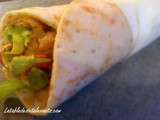 Wraps poulet avocat sauce curry, sans gluten, sans lait, sans sucre