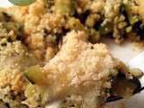 Crumble de courgettes, mozzarella et parmesan