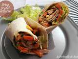 Repas sur le pouce, le wrap poulet barbecue