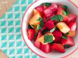 Salade rafraîchissante fraise, melon, pastèque, menthe et 5 baies