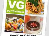 Menu vg du vendredi 6 Février #ig bas et sans gluten