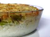 Gratin d’asperges, riz et surimi